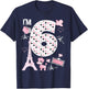 Paris 6th Birthday Girl Paris 6 Year Old Matching Family T-Shirt - T-Shirt | Navy