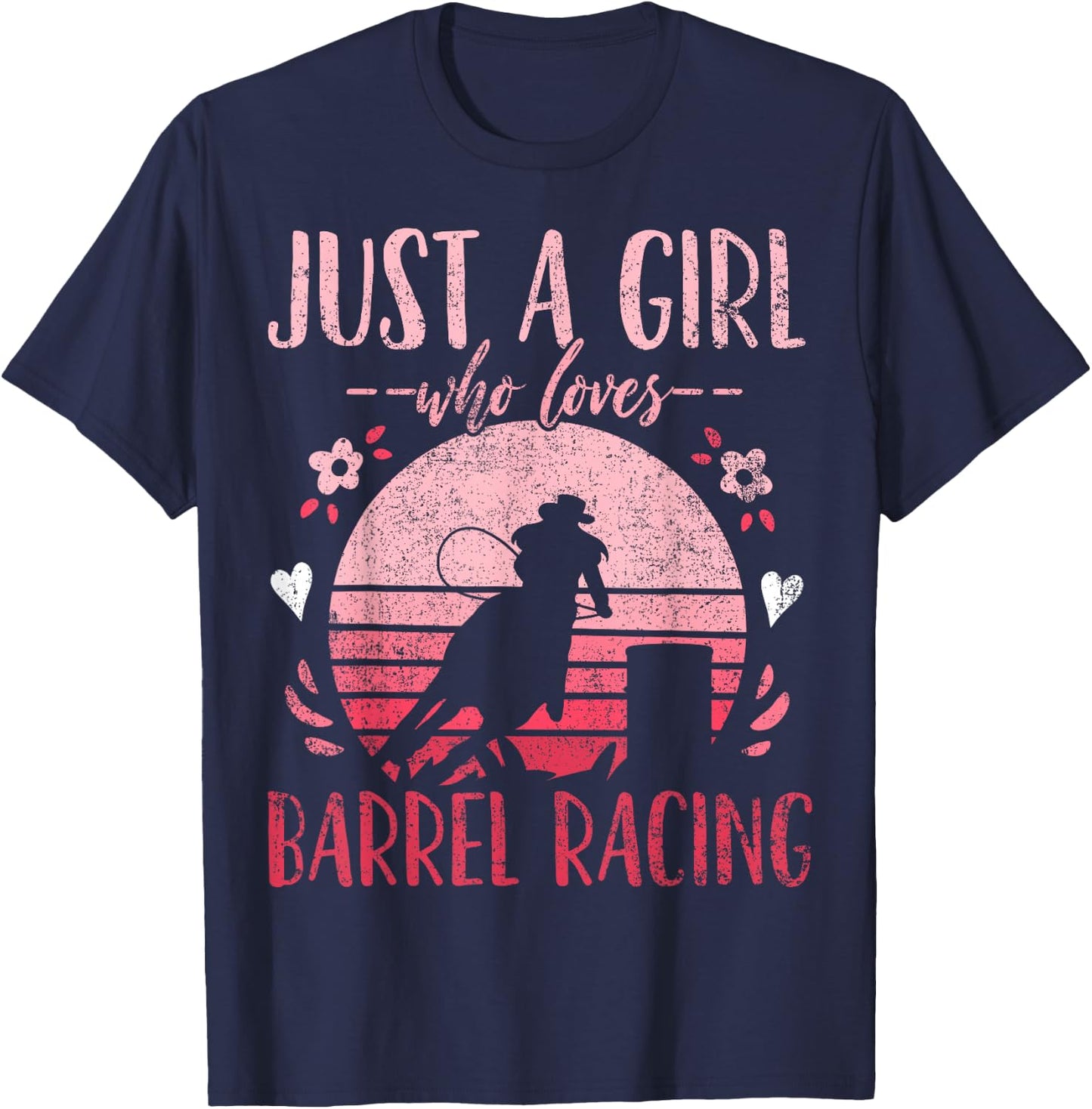 Barrel Racer Just a Girl Who Loves Barrel Racing Vintage T-Shirt - T-Shirt | Navy