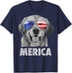 Golden Retriever 4th of July Merica American Flag Sunglasses T-Shirt - T-Shirt | Navy