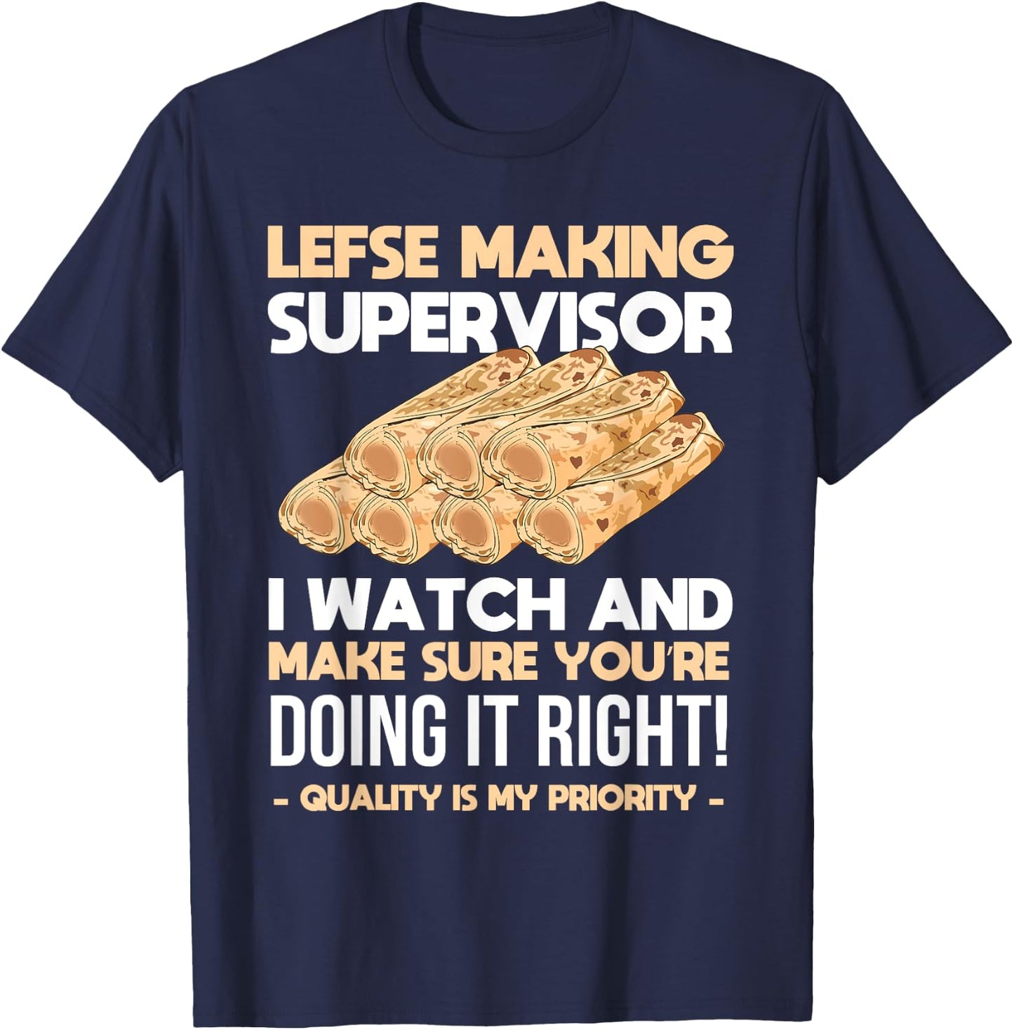Lefse Master Funny Lefse T-Shirt - T-Shirt | Navy