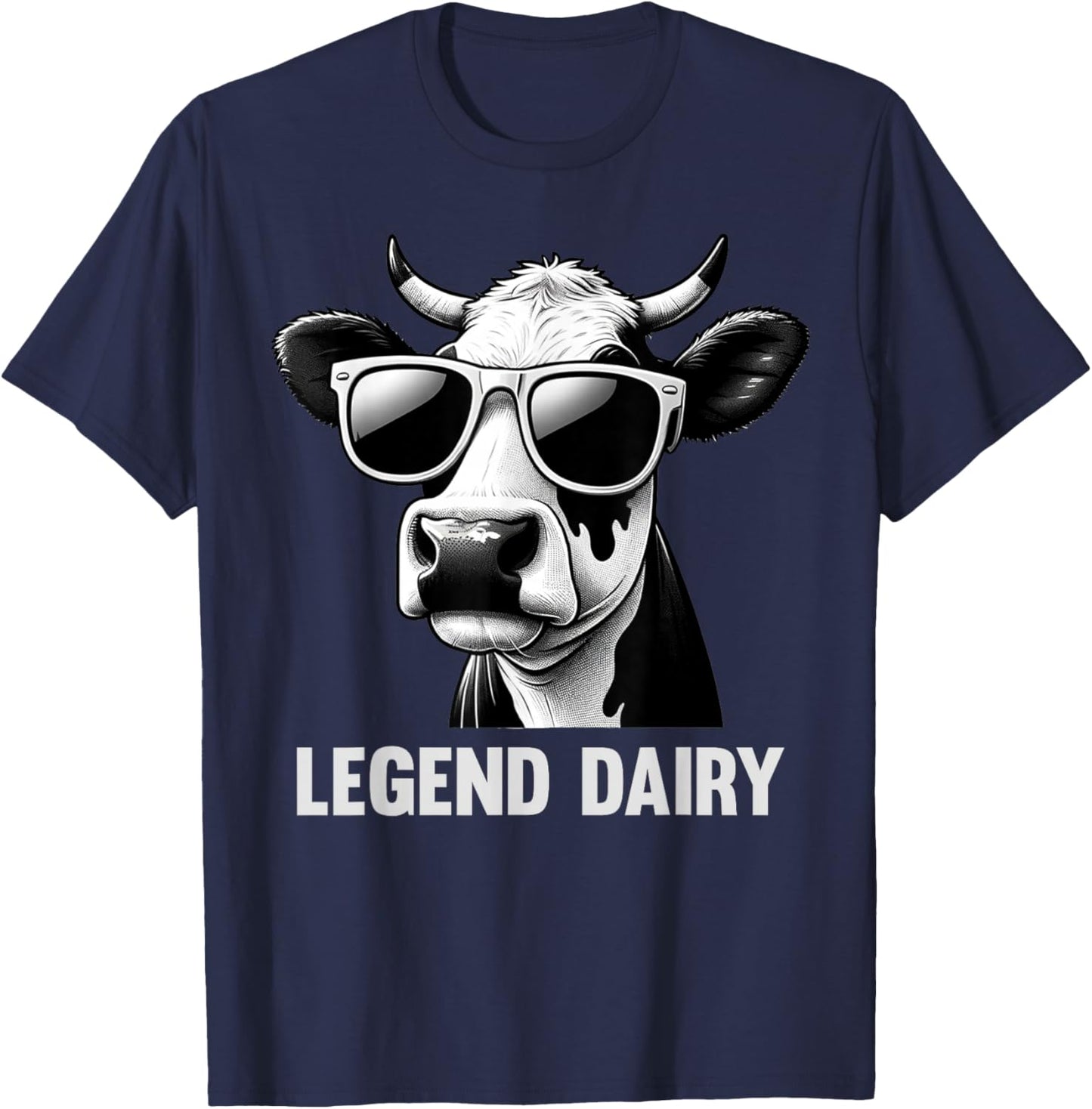 Legend Dairy Funny Farmer Cow Farmer Pun Graphic T-Shirt - T-Shirt | Navy