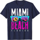 Miami Beach Shirt Florida Sunset Retro Souvenir Surf Miami Women Girls Kids T-Shirt - T-Shirt | Navy