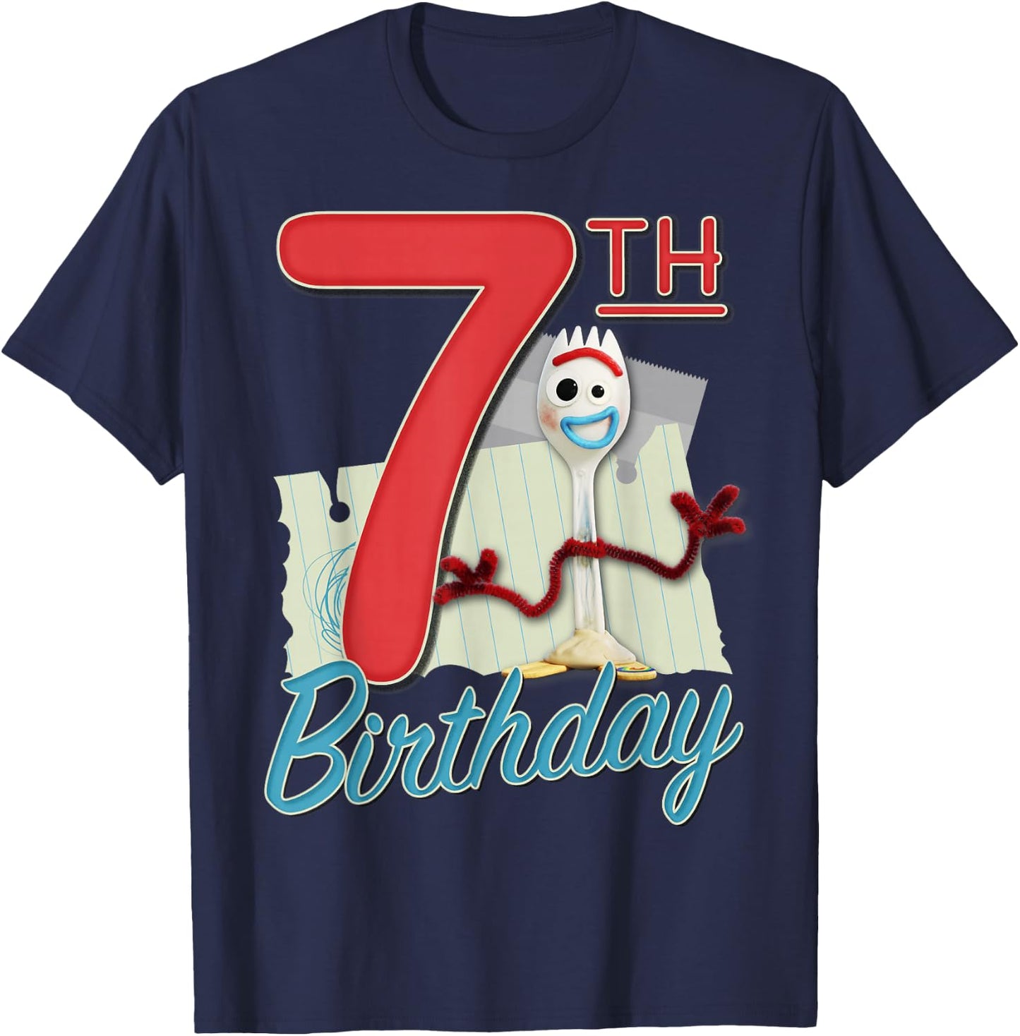 Disney Pixar Toy Story 4 Forky 7th Birthday T-Shirt - T-Shirt | Navy