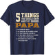 5 Things You Should Know About My Papa Father's Day T-Shirt - T-Shirt | Navy