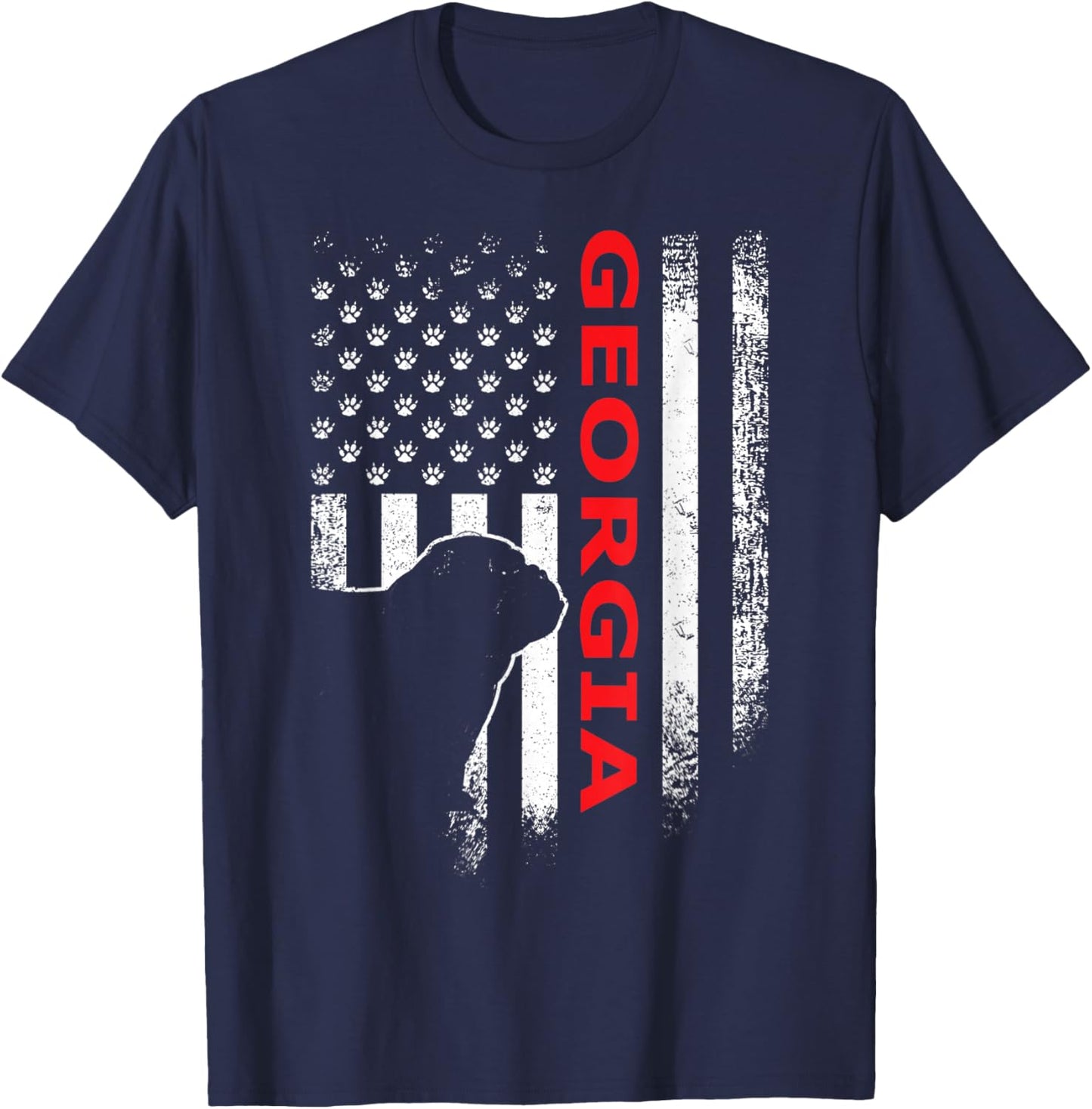 Georgia USA Flag Patriotic. GA Vintage Style T-Shirt - T-Shirt | Navy