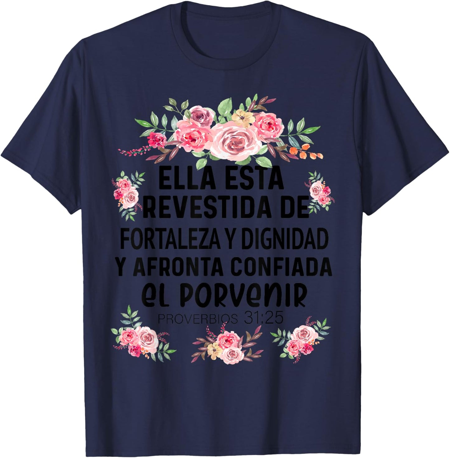 Camiseta cristiana en espanol Versiculo Spanish Christians T-Shirt - T-Shirt | Navy