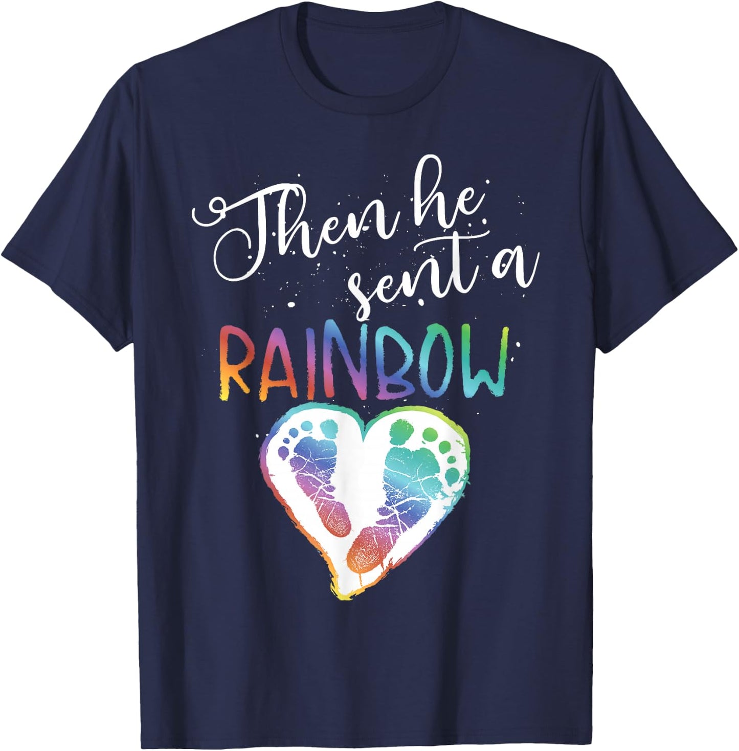 Funny Baby Pregnancy Announcement Rainbow Gift Mom to Be T-Shirt - T-Shirt | Navy