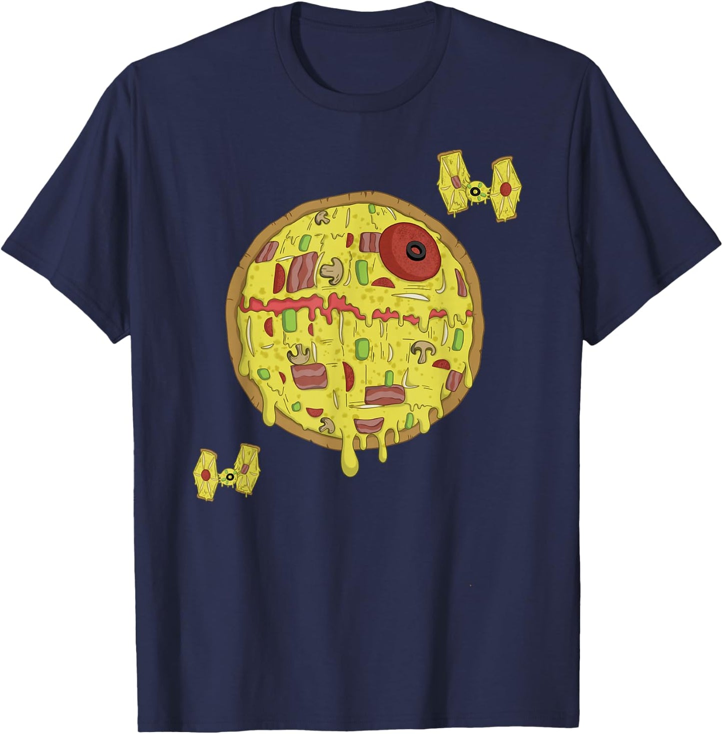 Star Wars Death Star Pizza T-Shirt - T-Shirt | Navy