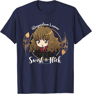 Kids Harry Potter Hermione Granger Swish and Flick Anime Portrait T-Shirt - T-Shirt | Navy