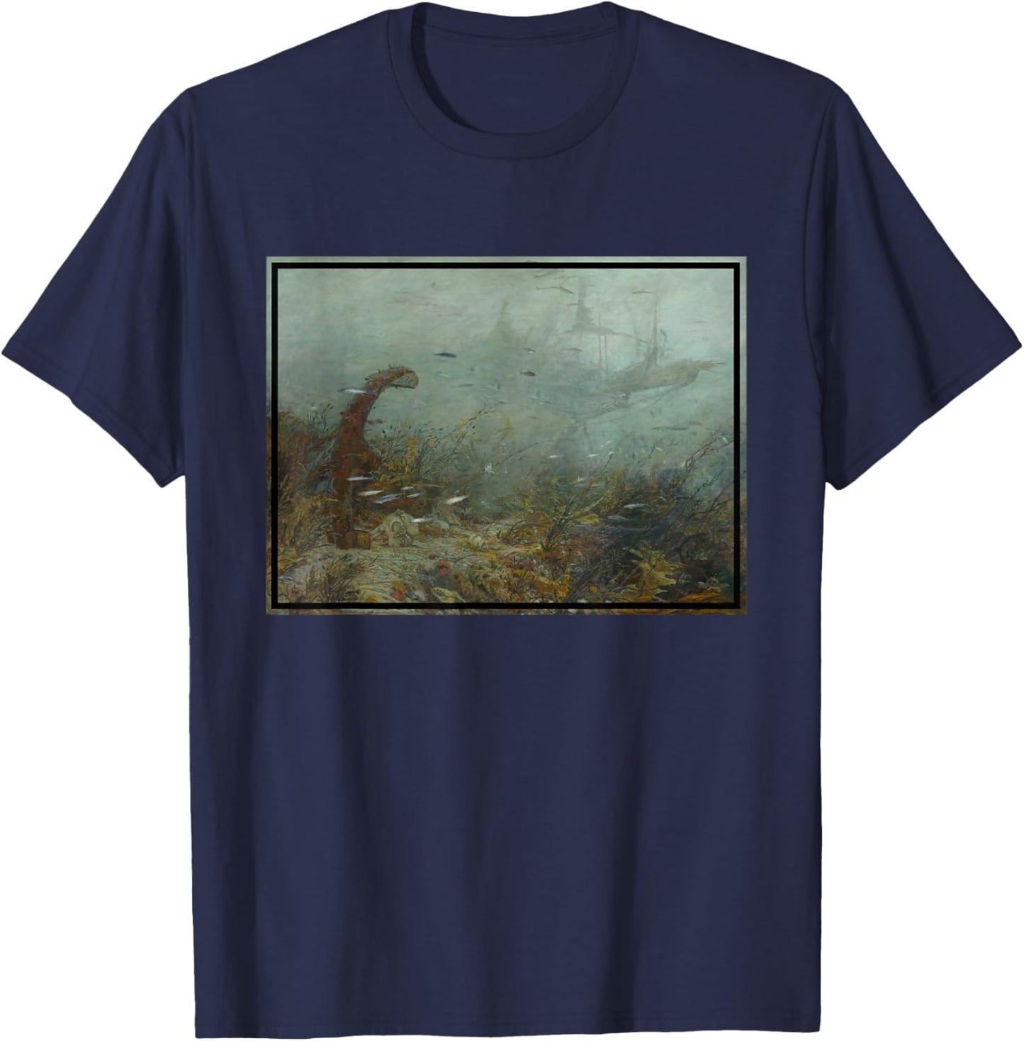 Davy Jones Locker Painting (1890) T-Shirt - T-Shirt | Navy