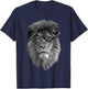 Tough Old Lion - King Of The Jungle With Scars & Eye Patch T-Shirt - T-Shirt | Navy