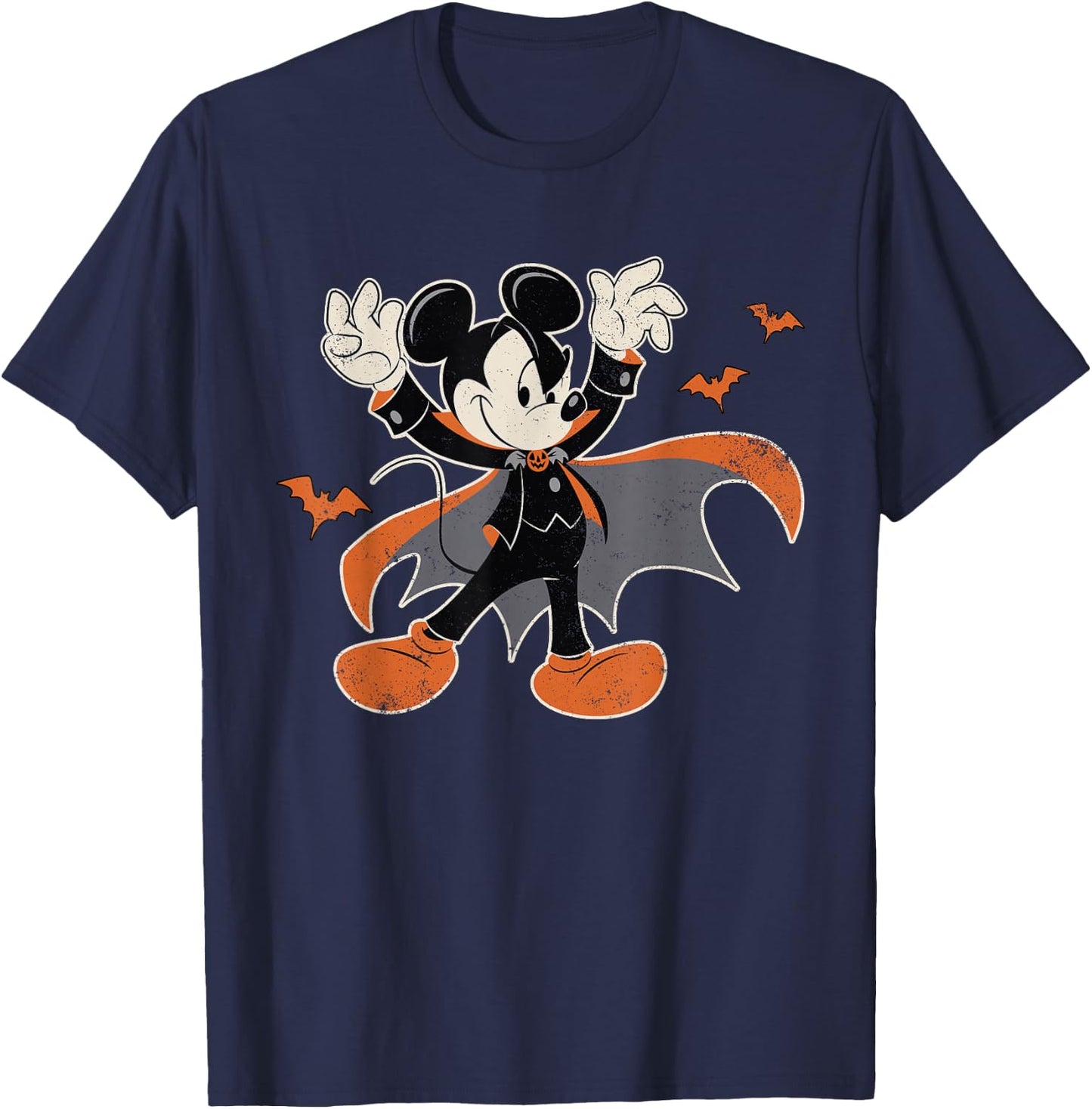 Disney Mickey Mouse Spooky Dracula Costume Halloween T-Shirt - T-Shirt | Navy