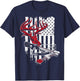 American Flag Archery Bow Hunting - Deer Skull Crossbow T-Shirt - T-Shirt | Navy