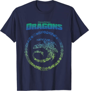 How to Train Your Dragon Toothless Vintage Symbols Logo T-Shirt - T-Shirt | Navy
