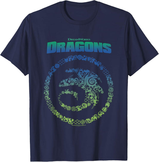 How to Train Your Dragon Toothless Vintage Symbols Logo T-Shirt - T-Shirt | Navy