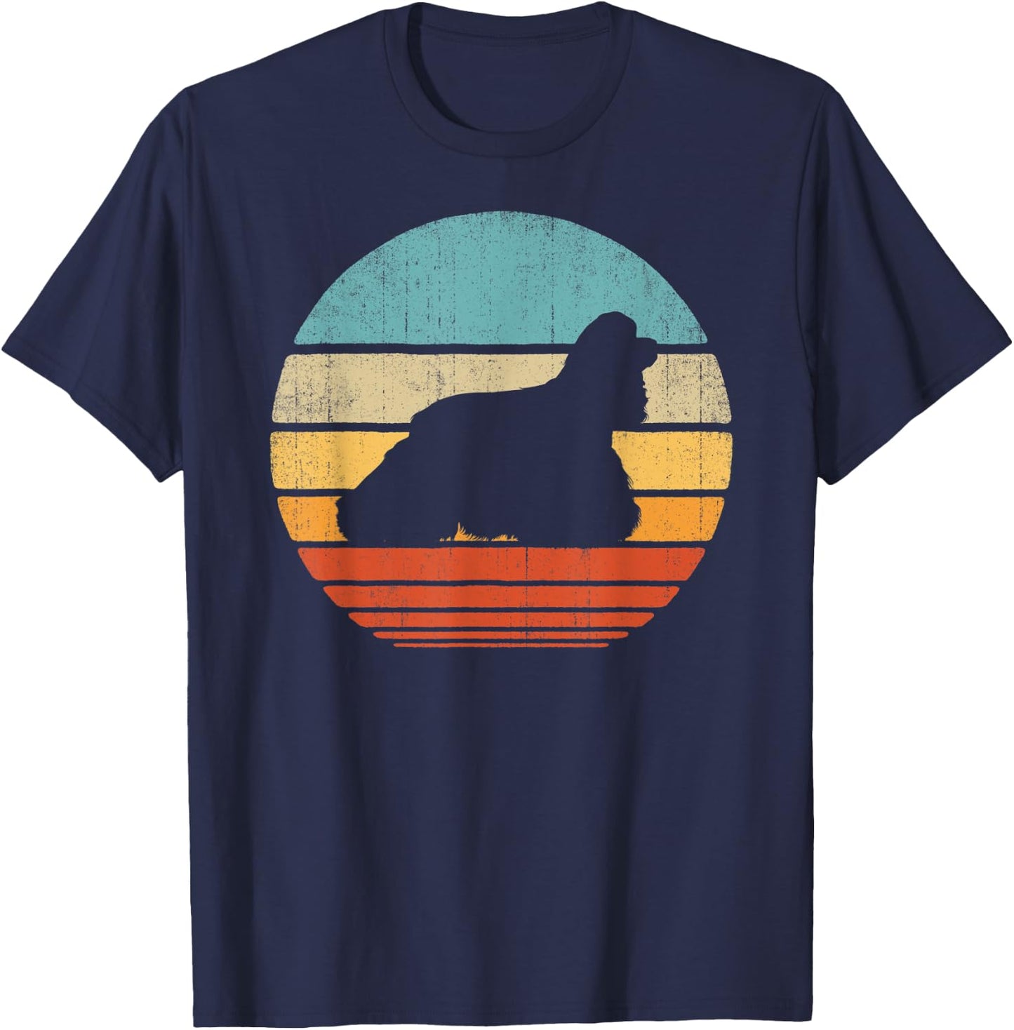 Cocker Spaniel Retro Vintage 60s 70s Sunset Dog Lovers Men T-Shirt - T-Shirt | Navy
