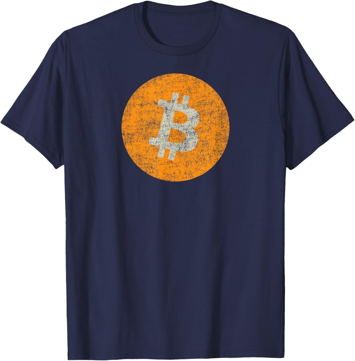 Bitcoin Shirt - Vintage Distressed Bitcoin Logo - Bitcoin T-Shirt - T-Shirt | Navy
