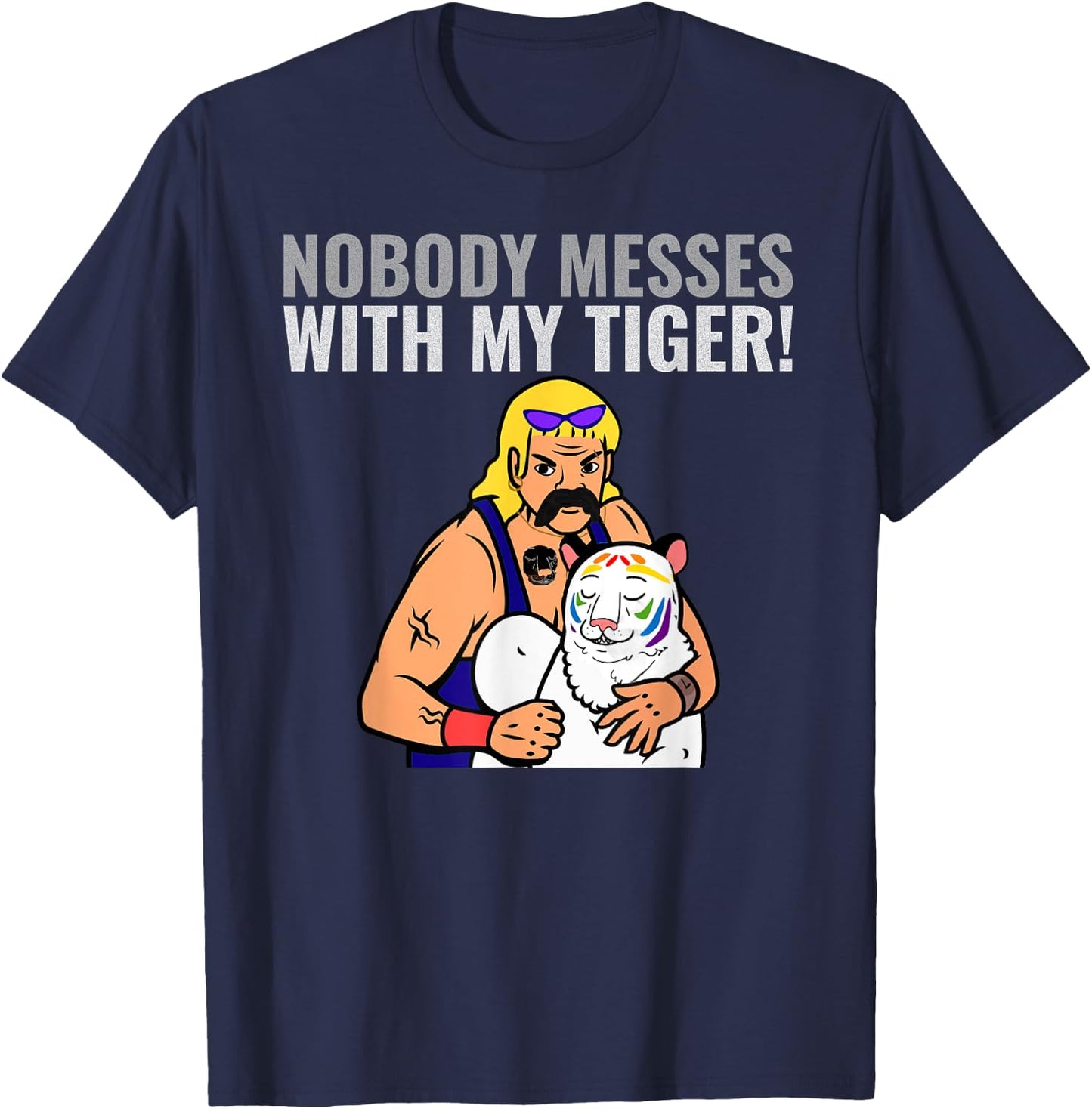 Funny Tiger with Dad Motif - King of the Jungle - Exotic T-Shirt - T-Shirt | Navy
