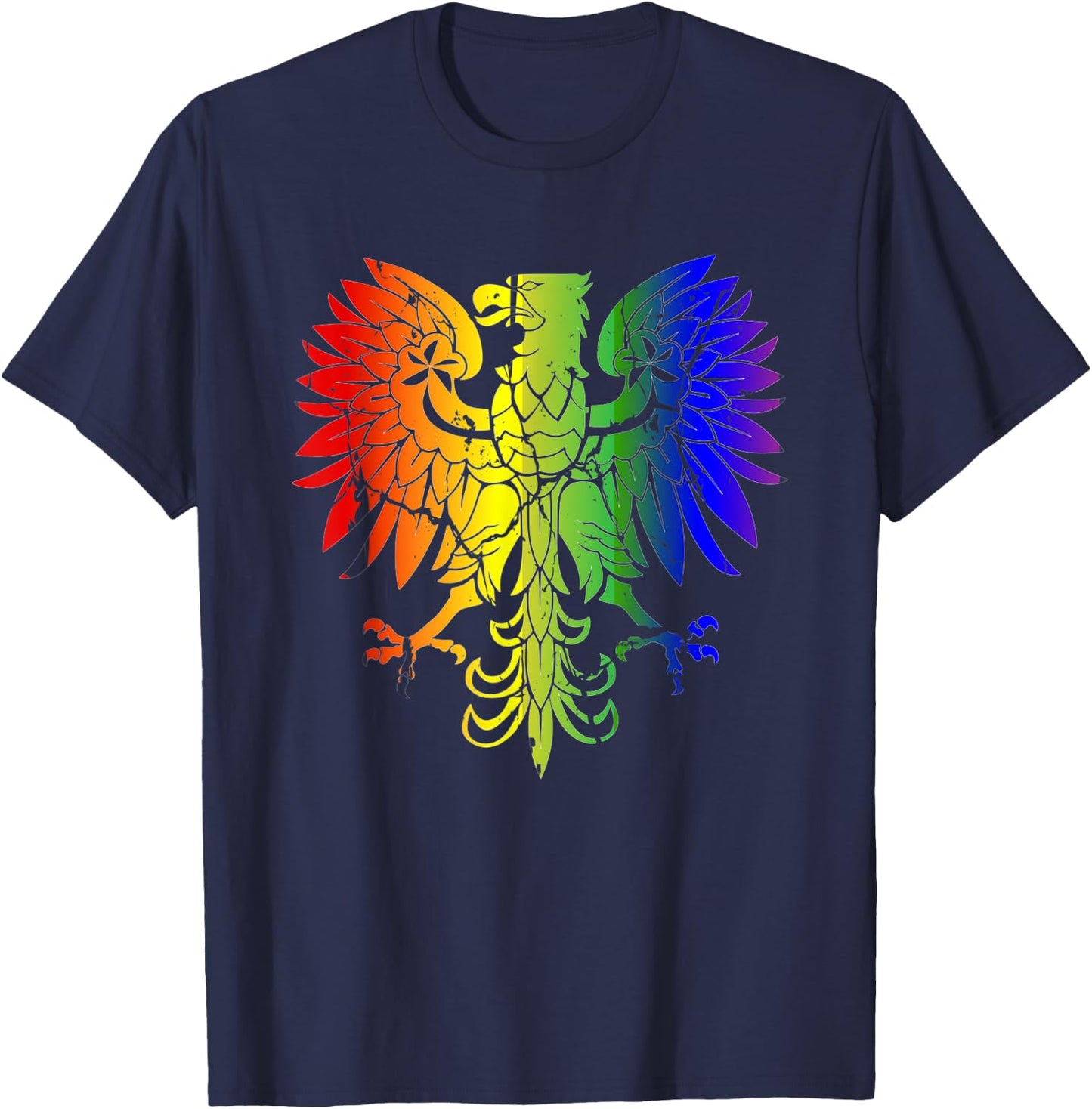 Country of Poland Gay Pride Eagle Polish Gay Pride Eagle T-Shirt - T-Shirt | Navy