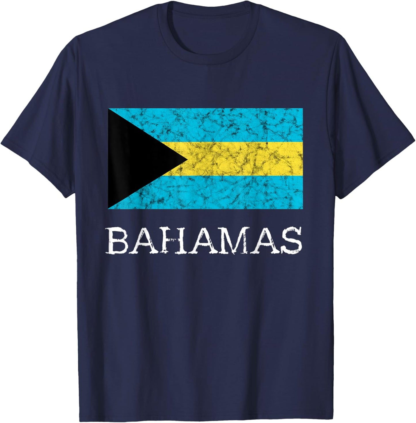 Bahamas Flag Bahamian Island Tourist Souvenir Bahamian Flag T-Shirt - T-Shirt | Navy