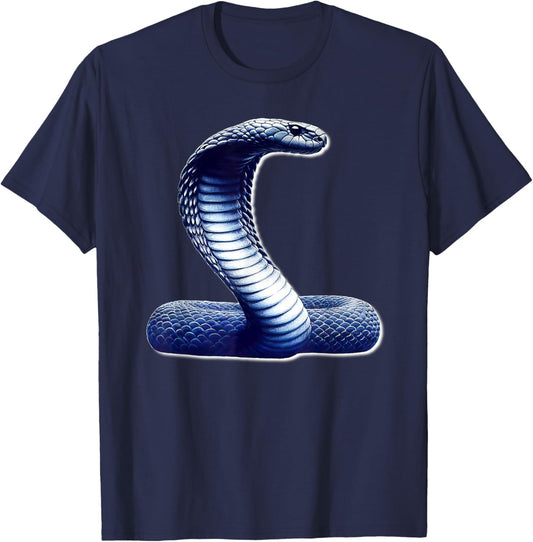 King Cobra Snake x Snake Serpent Cobra Sketch T-Shirt - T-Shirt | Navy