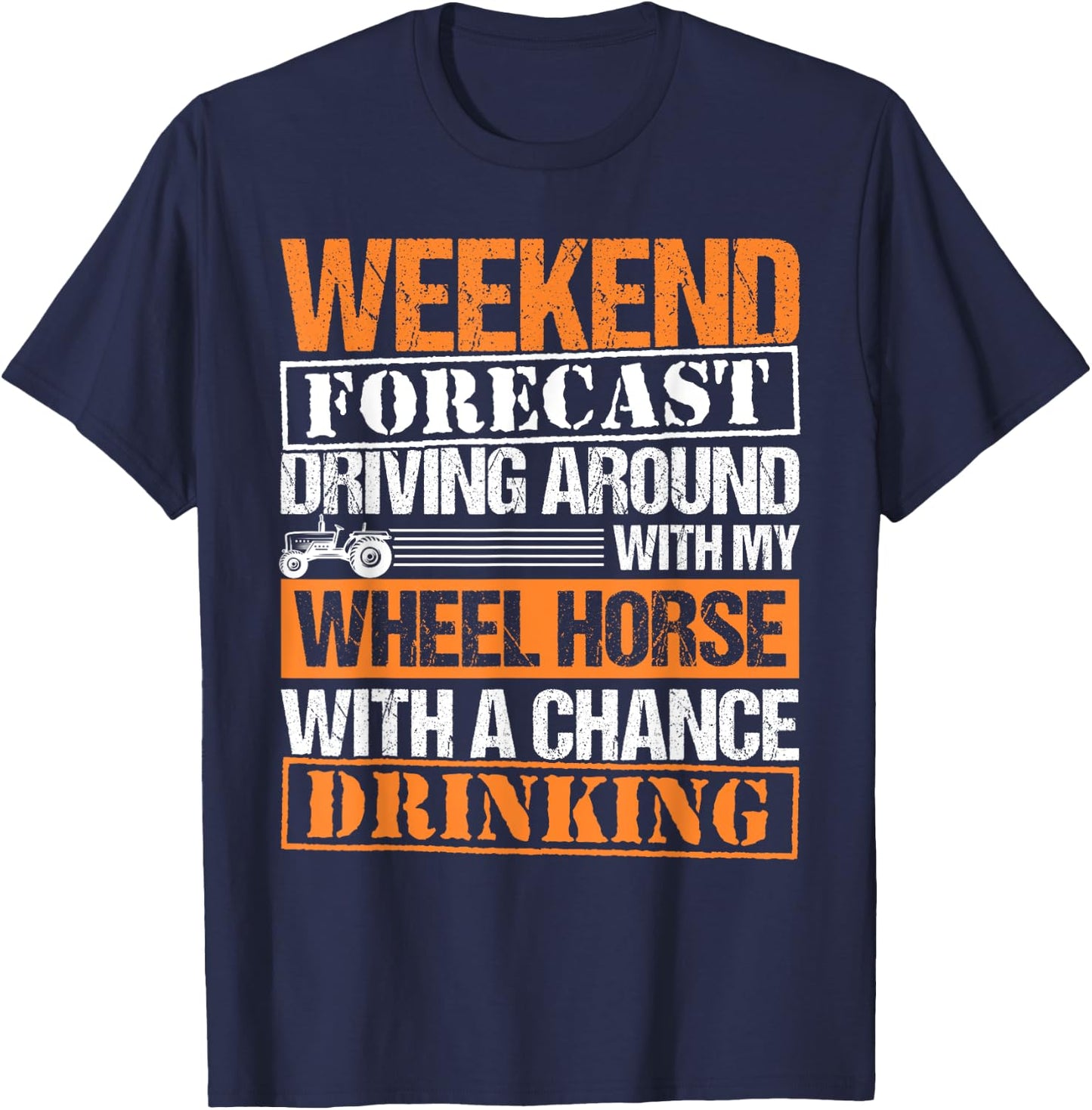 Tractor Wheel Horse Farmer Farming T-Shirt - T-Shirt | Navy