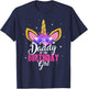 Daddy Of The Birthday Girl Unicorn Dad Birthday Princess T-Shirt - T-Shirt | Navy