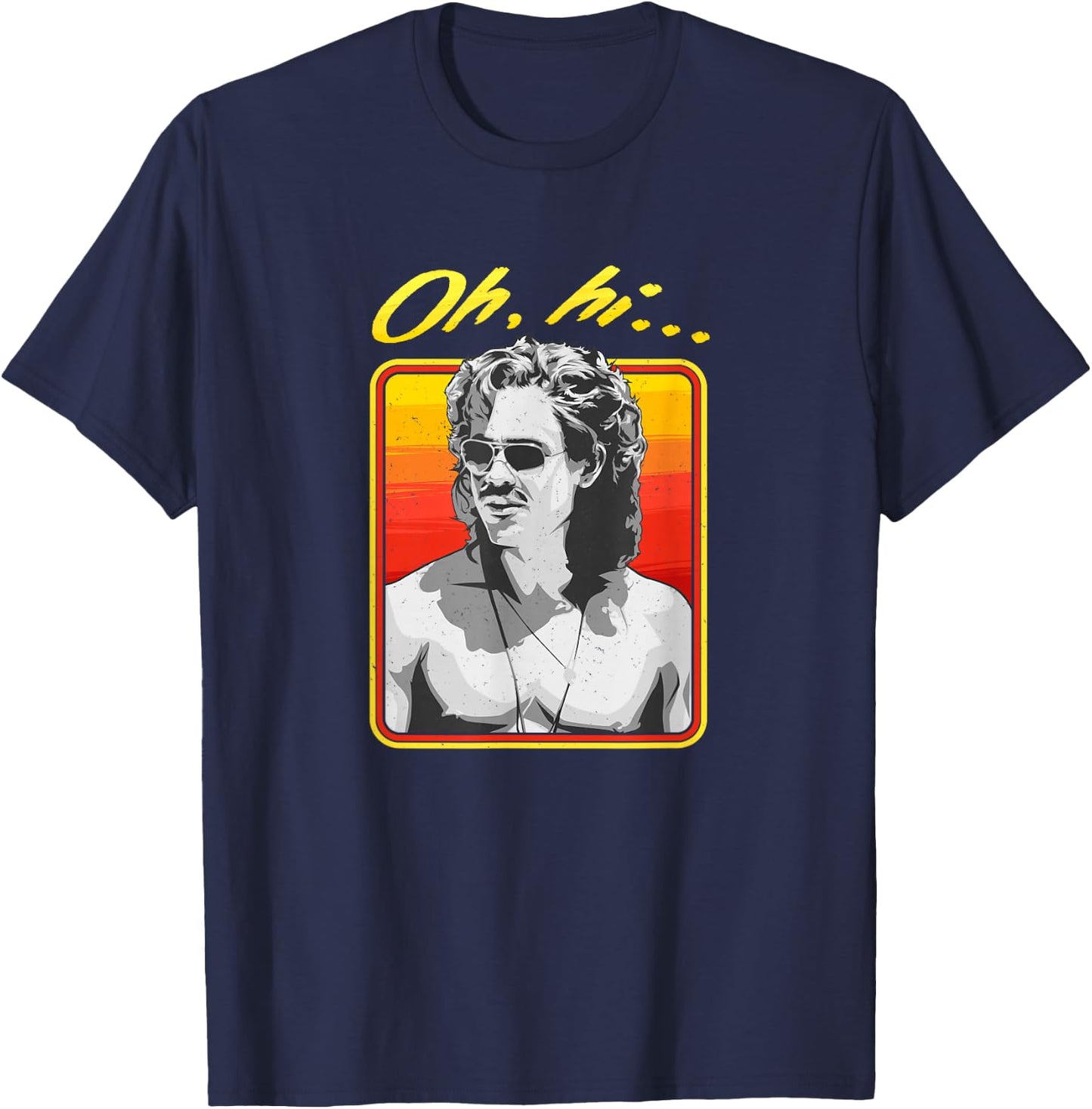 Stranger Things Billy Greyscale Oh Hi Boxed T-Shirt - T-Shirt | Navy