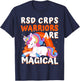 Warriors Are Magical RSD CRPS Awareness Ribbon Unicorn T-Shirt - T-Shirt | Navy