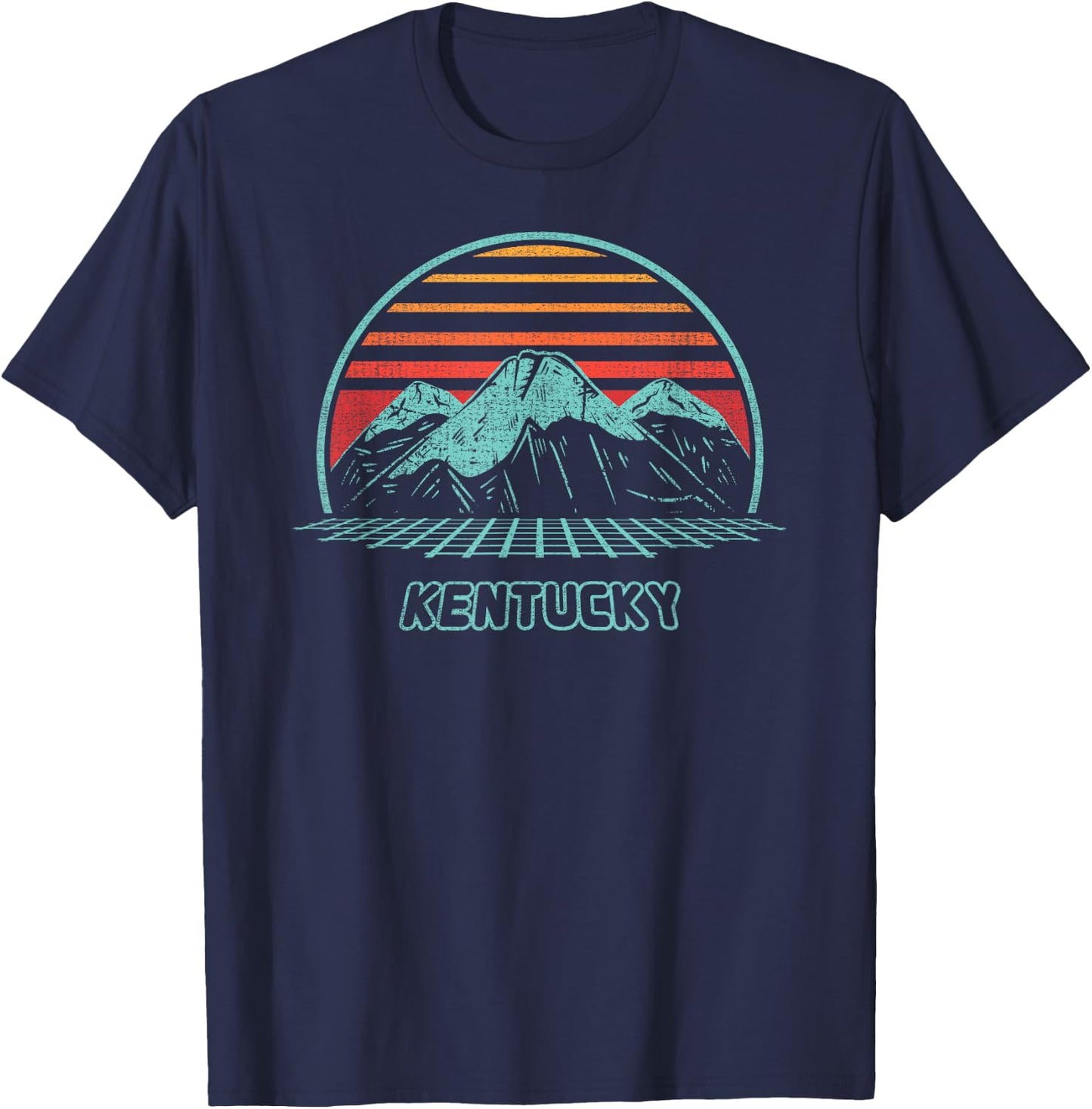 Kentucky Retro Mountain Hiking 80s Style T-Shirt - T-Shirt | Navy