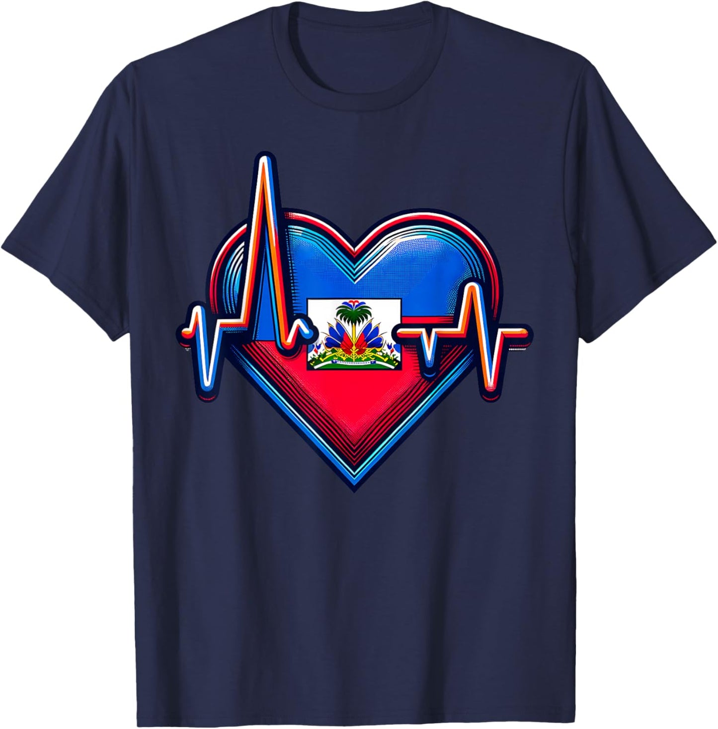 Haitian Flag Day Love Haiti Haitian Haitian Roots Haiti Flag T-Shirt - T-Shirt | Navy