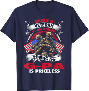 Veteran G Pa Grandpa USA Flag 4th Of July T-Shirt - T-Shirt | Navy