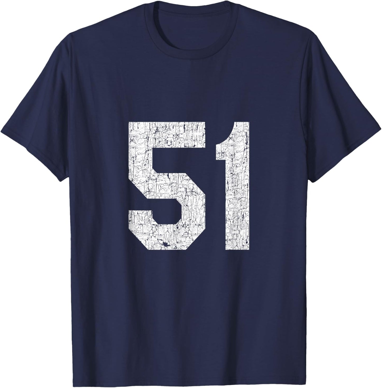 #51 Jersey Uniform Varsity Sports Number, 51st Birthday T-Shirt - T-Shirt | Navy