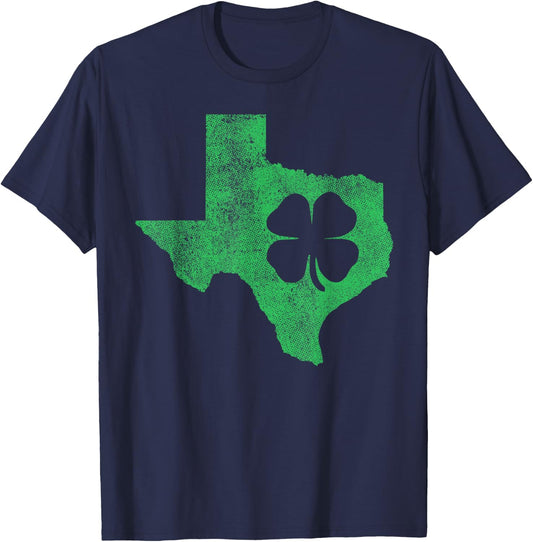 Texas Irish Shamrock St. Patrick's Day Saint Paddy's Gift T-Shirt - T-Shirt | Navy