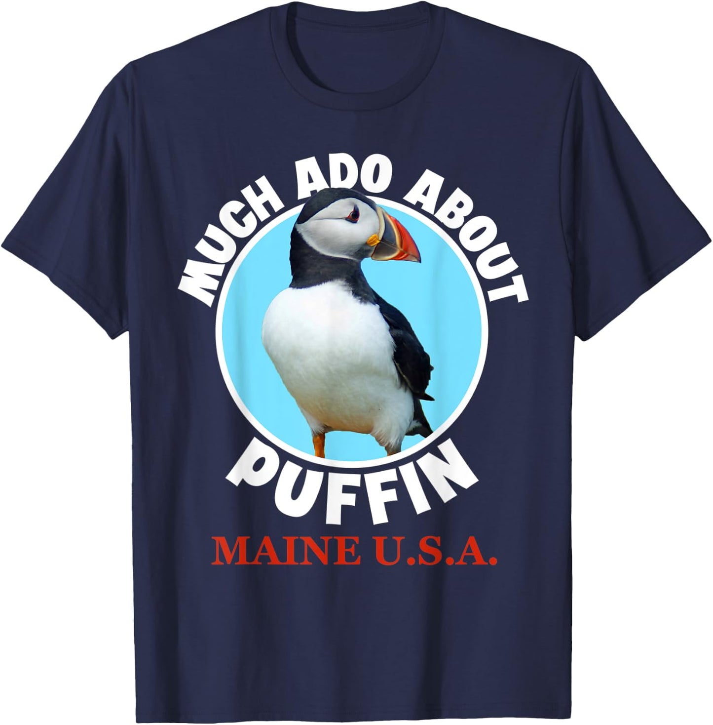 Puffin Bird Maine USA Souvenir Men Funny T-Shirt - T-Shirt | Navy