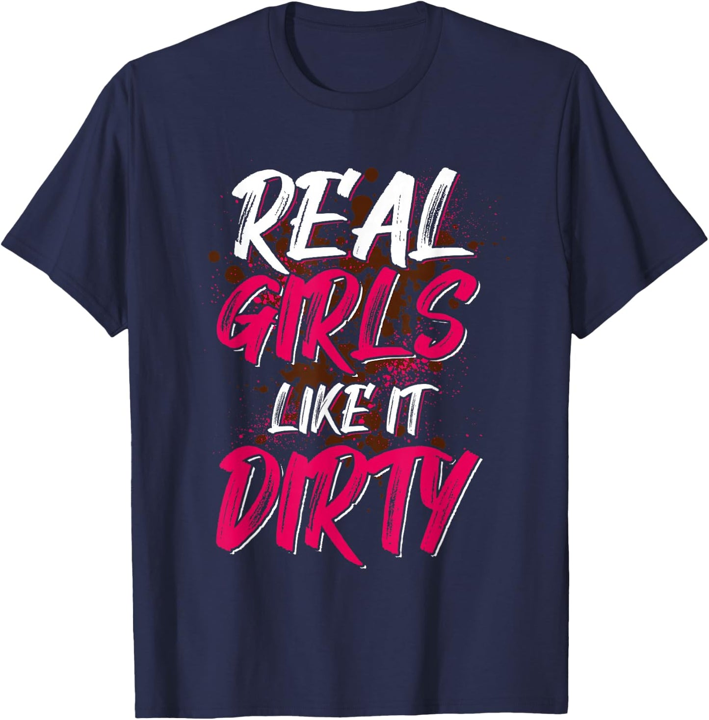 Funny Mud Run Girl T-Shirt - T-Shirt | Navy