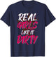 Funny Mud Run Girl T-Shirt - T-Shirt | Navy