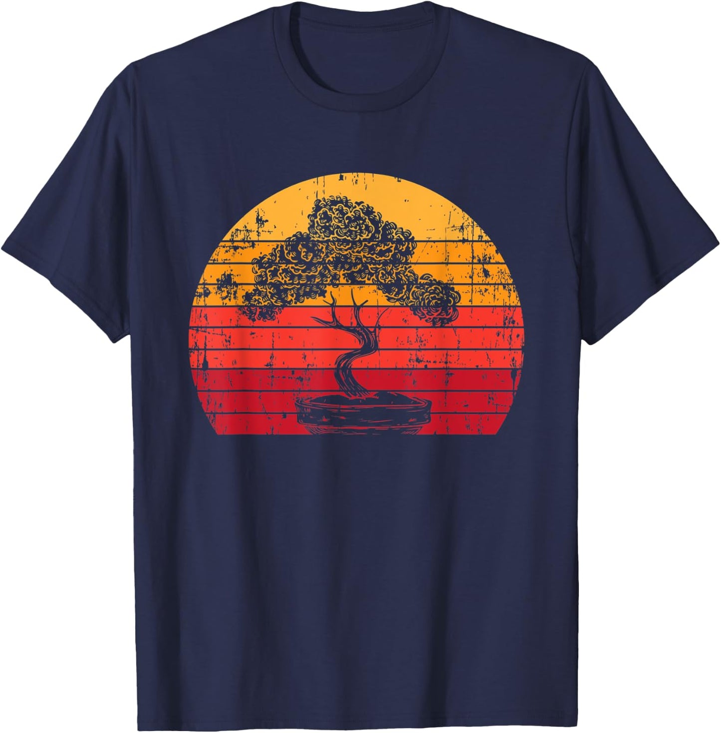 Bonsai Tree Whisperer Japanese Gardener Minimalist Sun Gift T-Shirt - T-Shirt | Navy