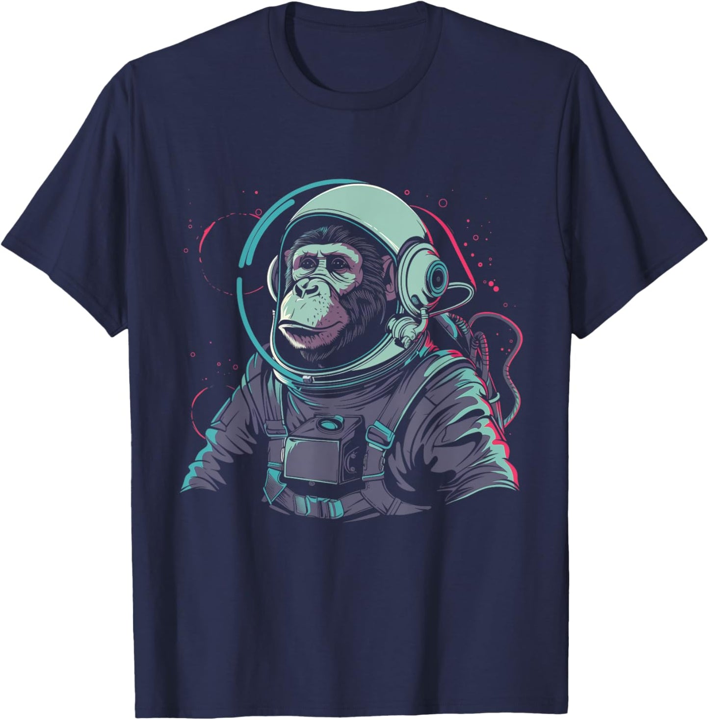 Astronaut Monkey Chimpanzee Chimpanzee Space Suit Funny T-Shirt - T-Shirt | Navy