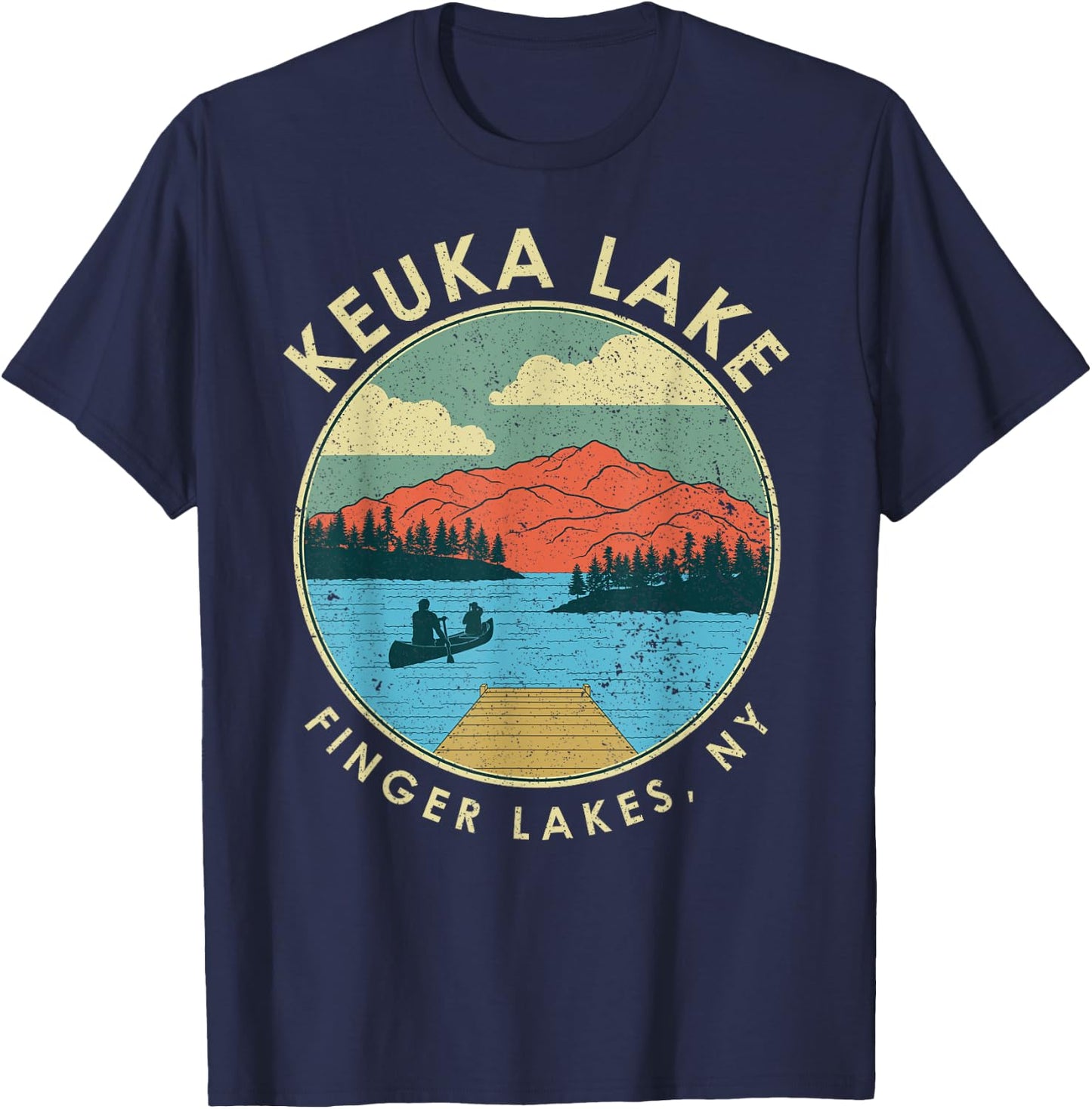 Finger Lakes NY New York Keuka Lake T-Shirt - T-Shirt | Navy
