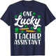 One Lucky Teacher Assistant - St Patricks Day Teaching Aide T-Shirt - T-Shirt | Navy