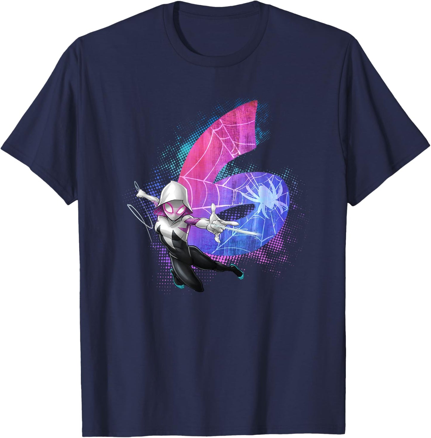 Marvel Ghost-Spider Gwen Stacy 6th Birthday Graphic T-Shirt - T-Shirt | Navy