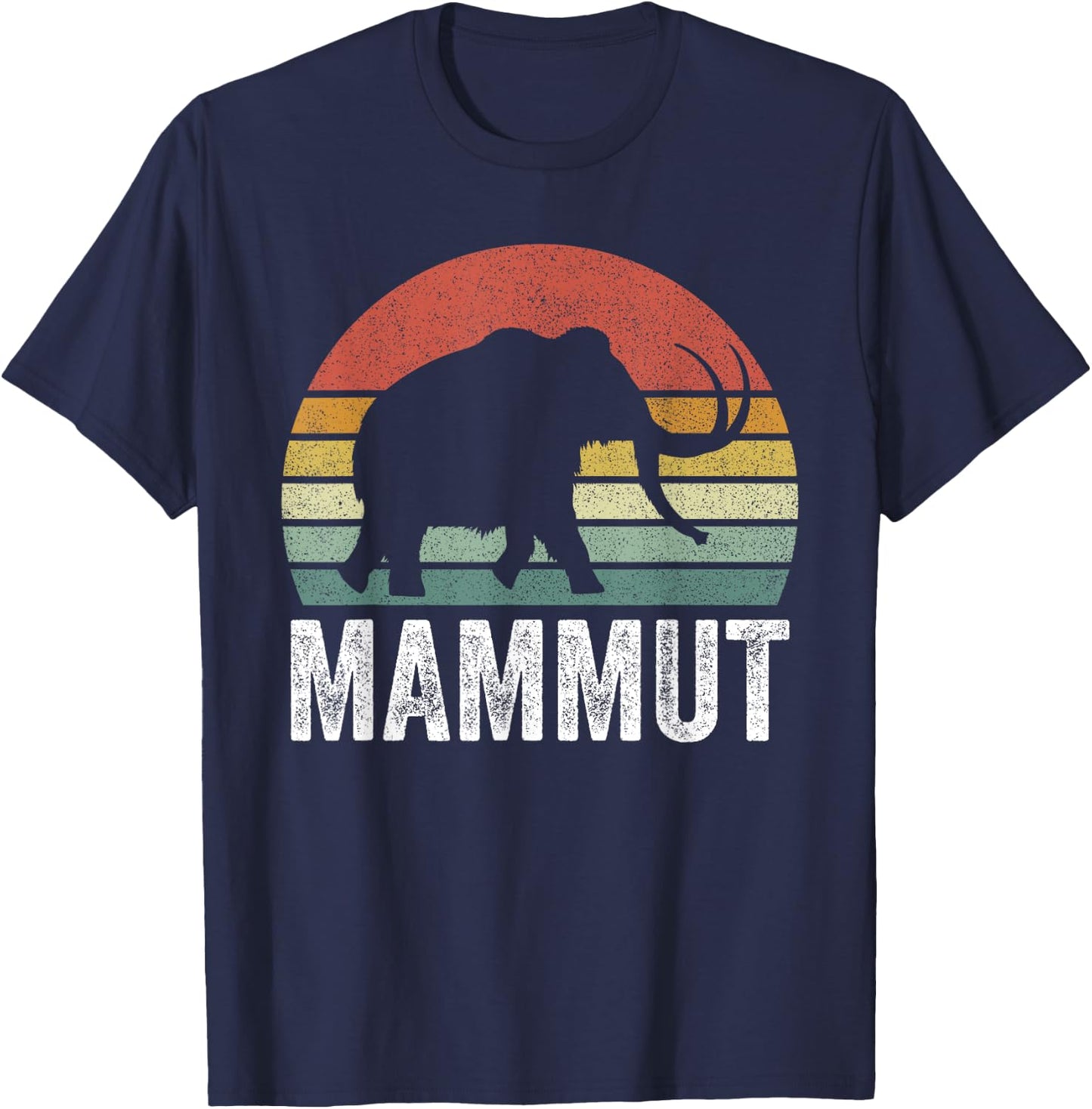 Vintage Retro Sunset Mammut T-Shirt - T-Shirt | Navy