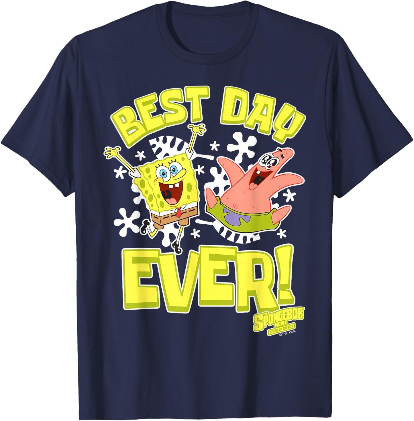Sponge On The Run Patrick & Spongebob Best Day Ever T-Shirt - T-Shirt | Navy