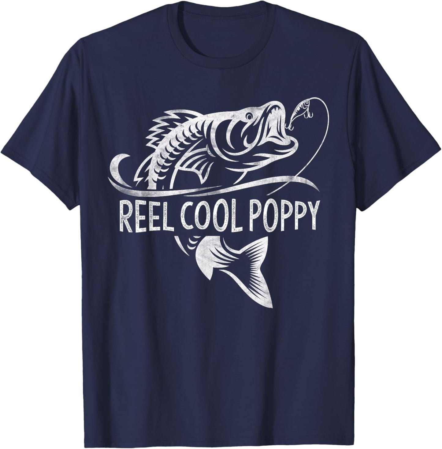 Reel Cool Poppy Fishing Gifts Poppy Father's Day T-Shirt - T-Shirt | Navy