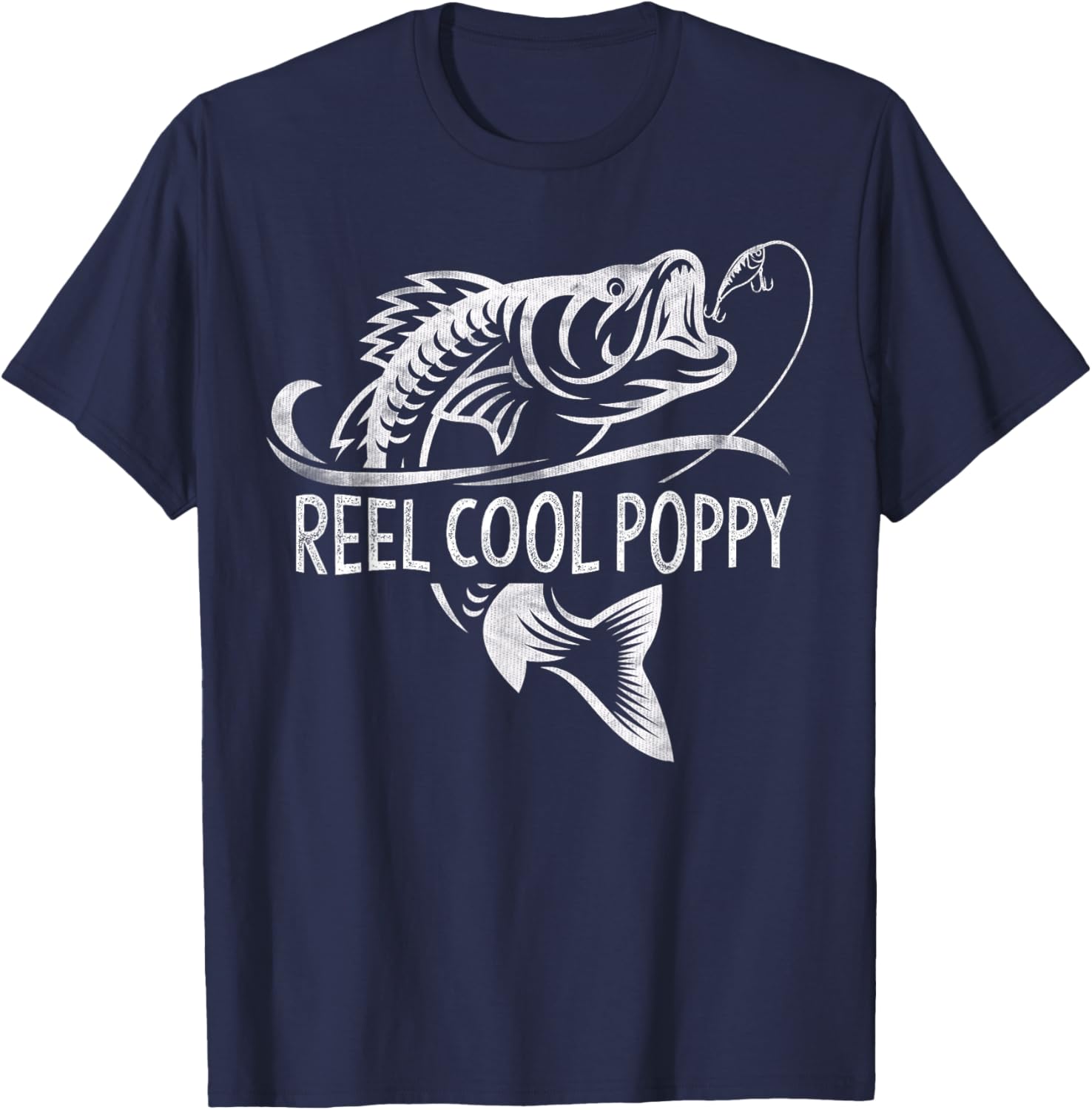 Reel Cool Poppy Fishing Gifts Poppy Father's Day T-Shirt - T-Shirt | Navy