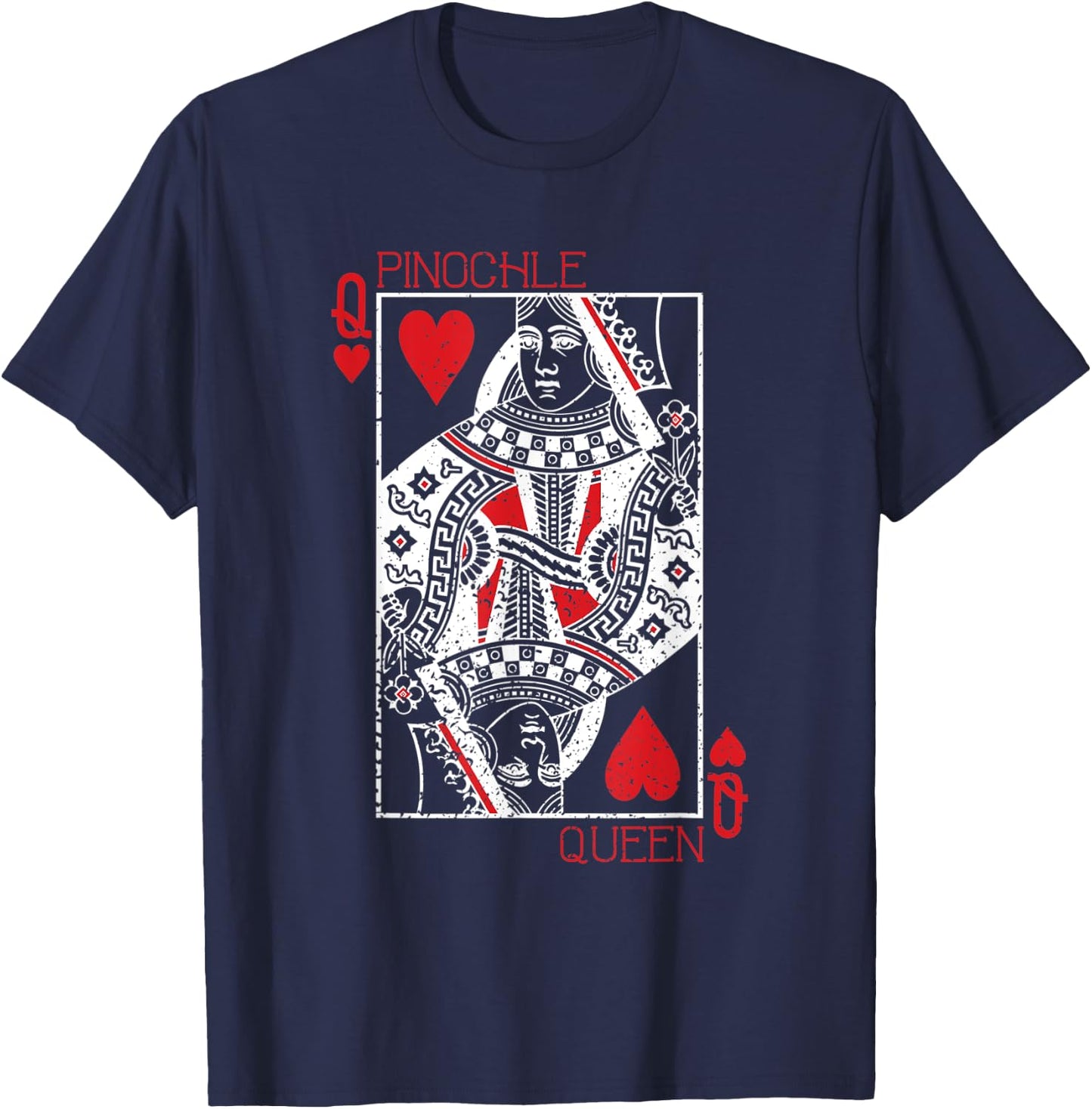 Pinochle queen card - pinochle gift T-Shirt - T-Shirt | Navy