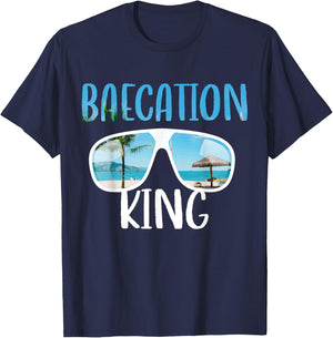 Baecation Designs For Couples Bae King T-Shirt - T-Shirt | Navy