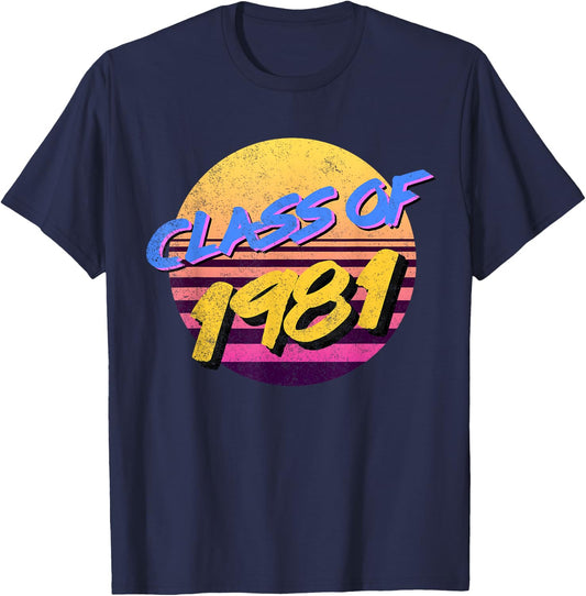80s Style Class of 1981 T-Shirt - T-Shirt | Navy