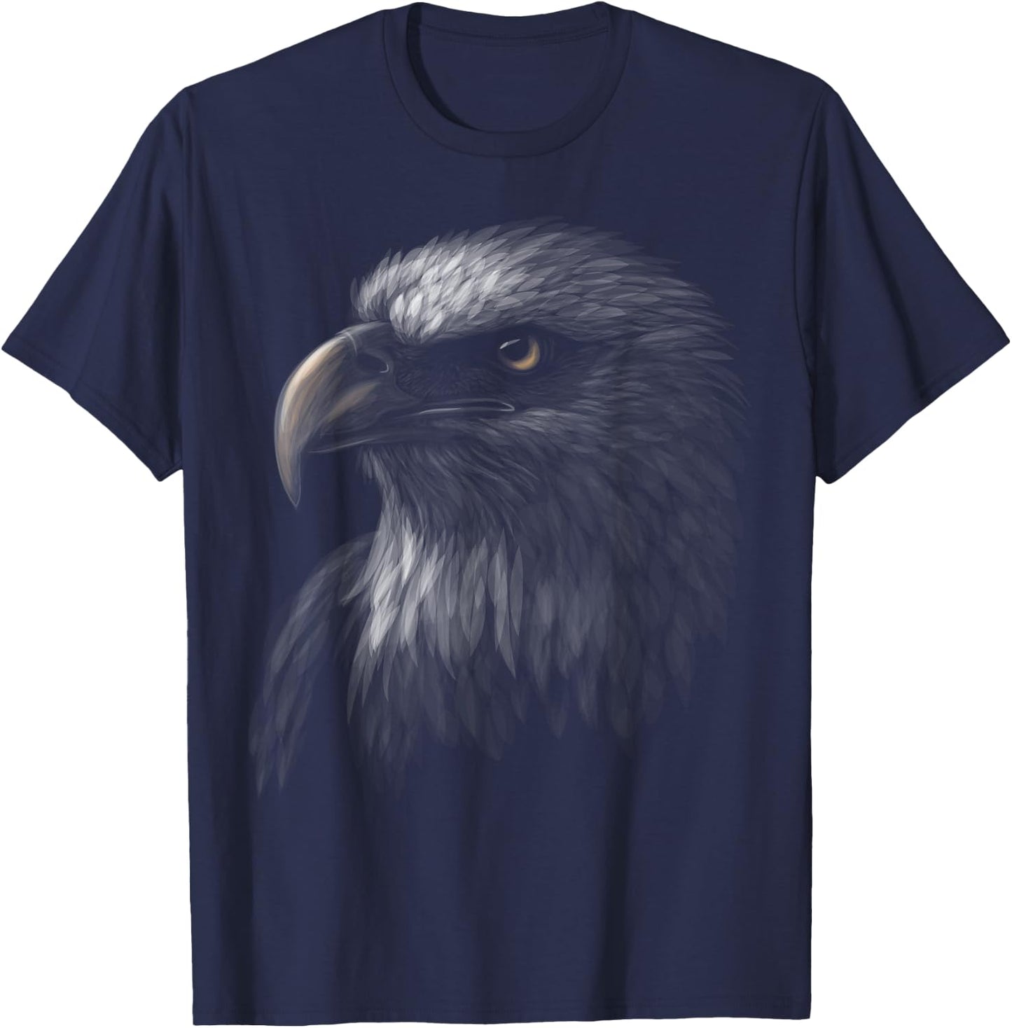 Cute Bald Eagle Head Black Art for Lovers Eagles Birds T-Shirt - T-Shirt | Navy